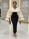The "Opulence" Two-Tone Midi Dress