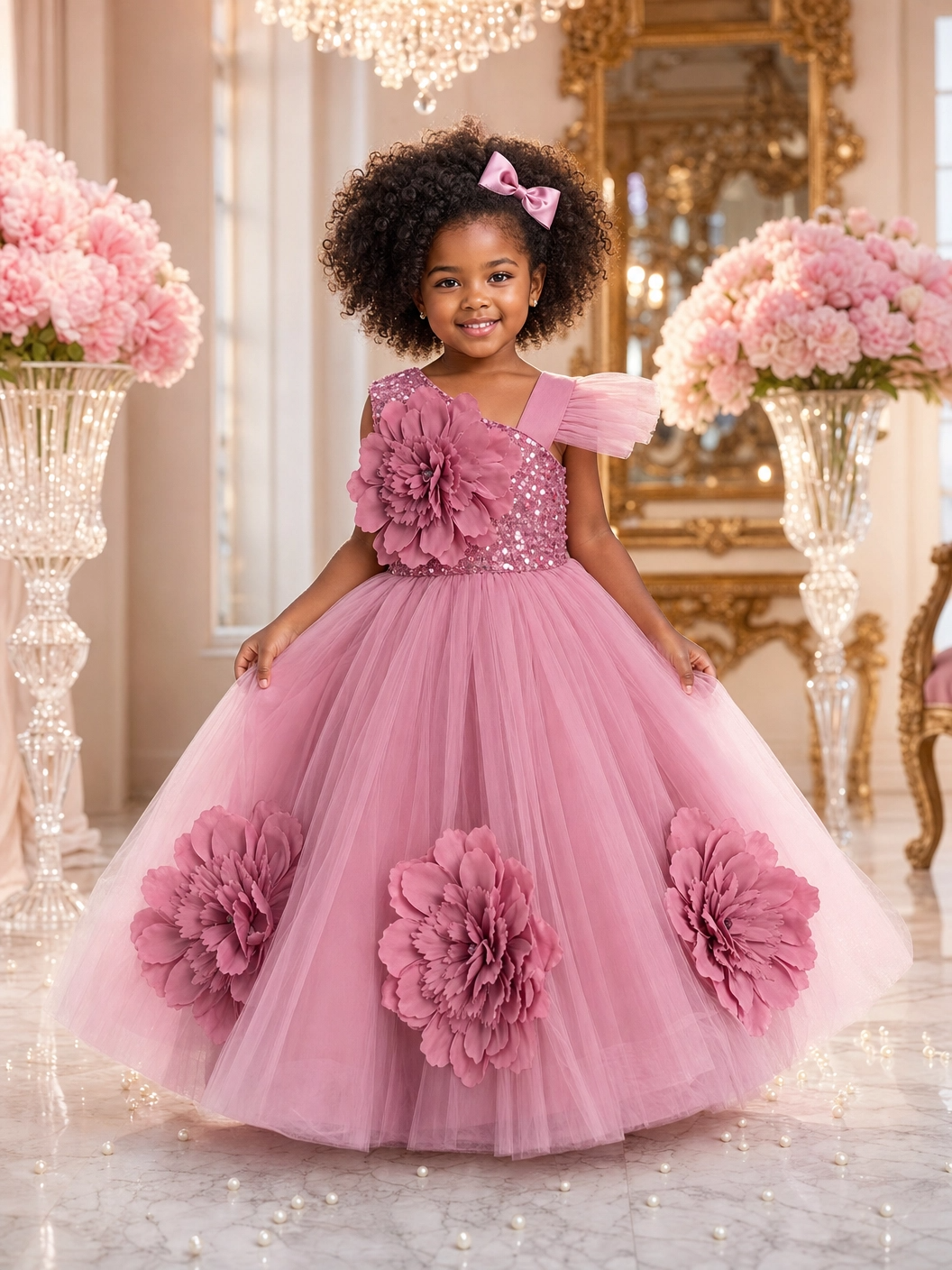 Rosalía Dusty Pink Floral Dress