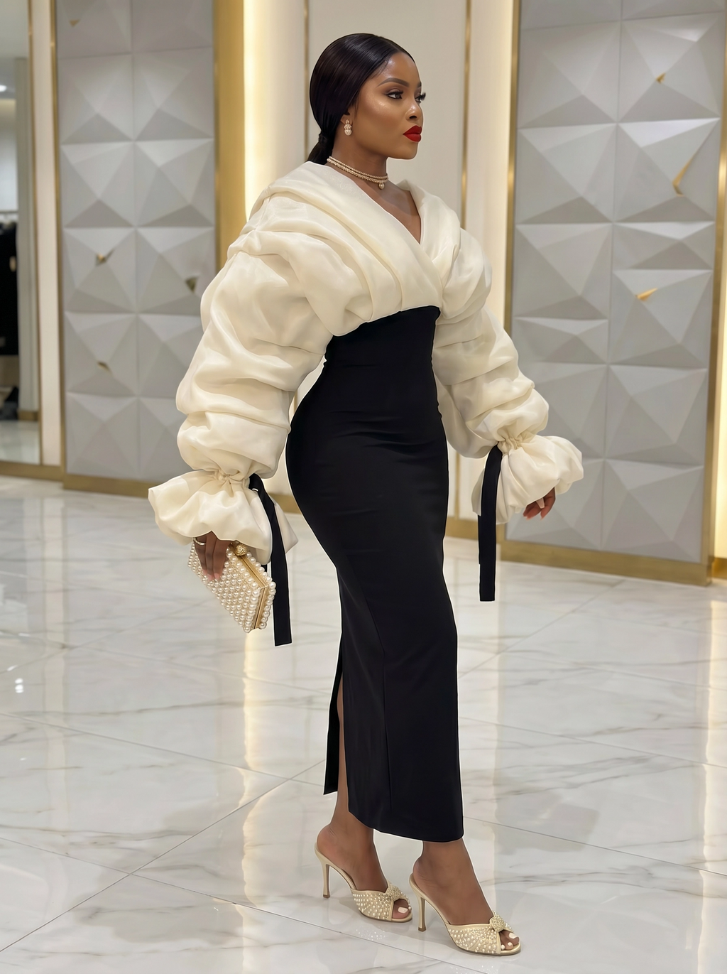 The "Opulence" Two-Tone Midi Dress
