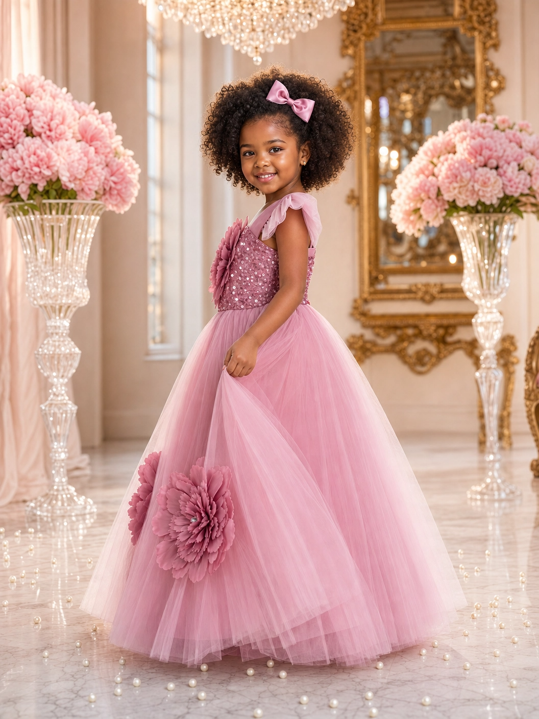 Rosalía Dusty Pink Floral Dress