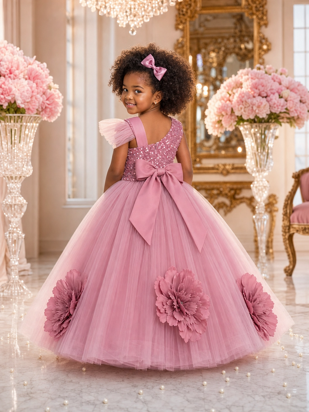 Rosalía Dusty Pink Floral Dress