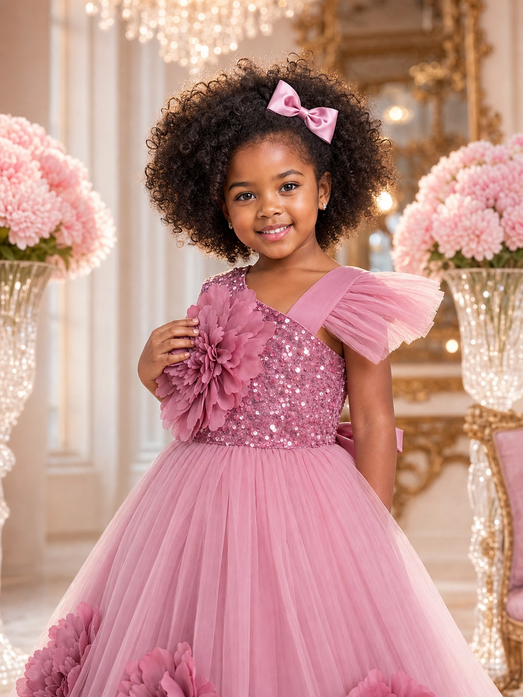 Rosalía Dusty Pink Floral Dress