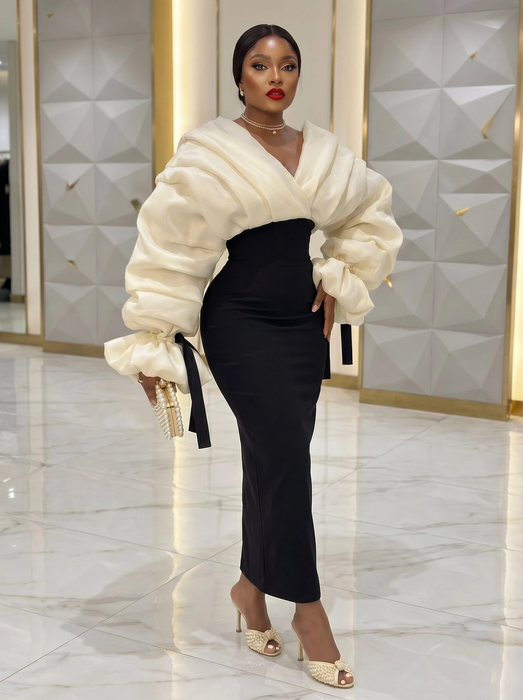 The "Opulence" Two-Tone Midi Dress