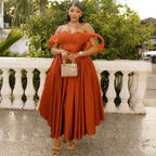 Ember Dress — Off-Shoulder Pleated Ball Gown