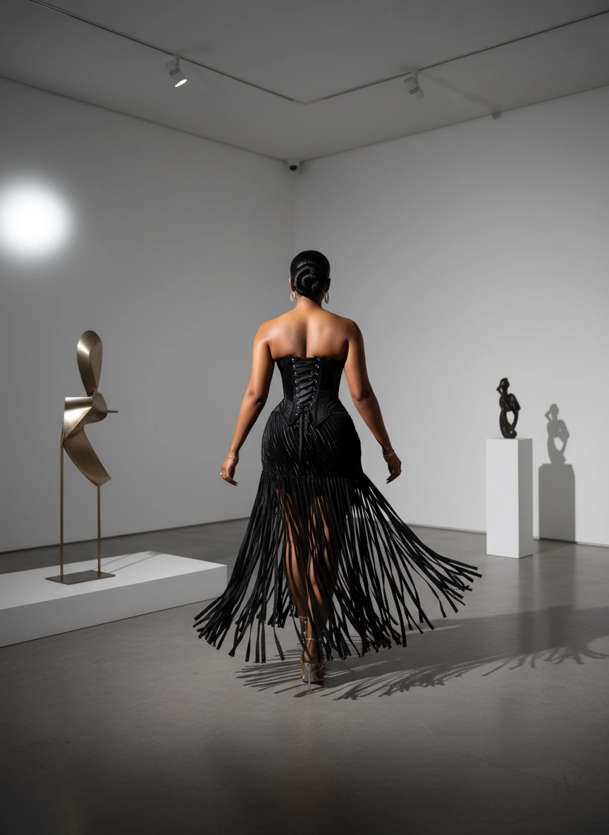 The Onyx Fringe Corset Dress
