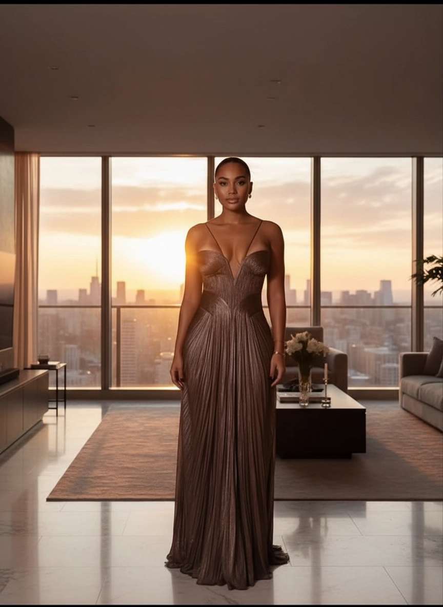 Metallic Horizon Maxi