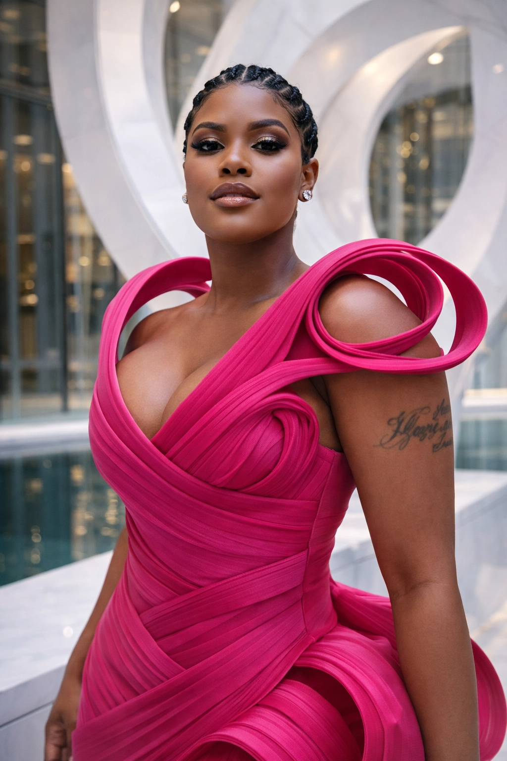 Sculptural Dress “Aurora Fuchsia”
