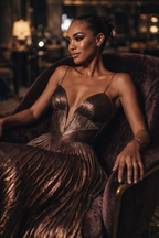 Metallic Horizon Maxi