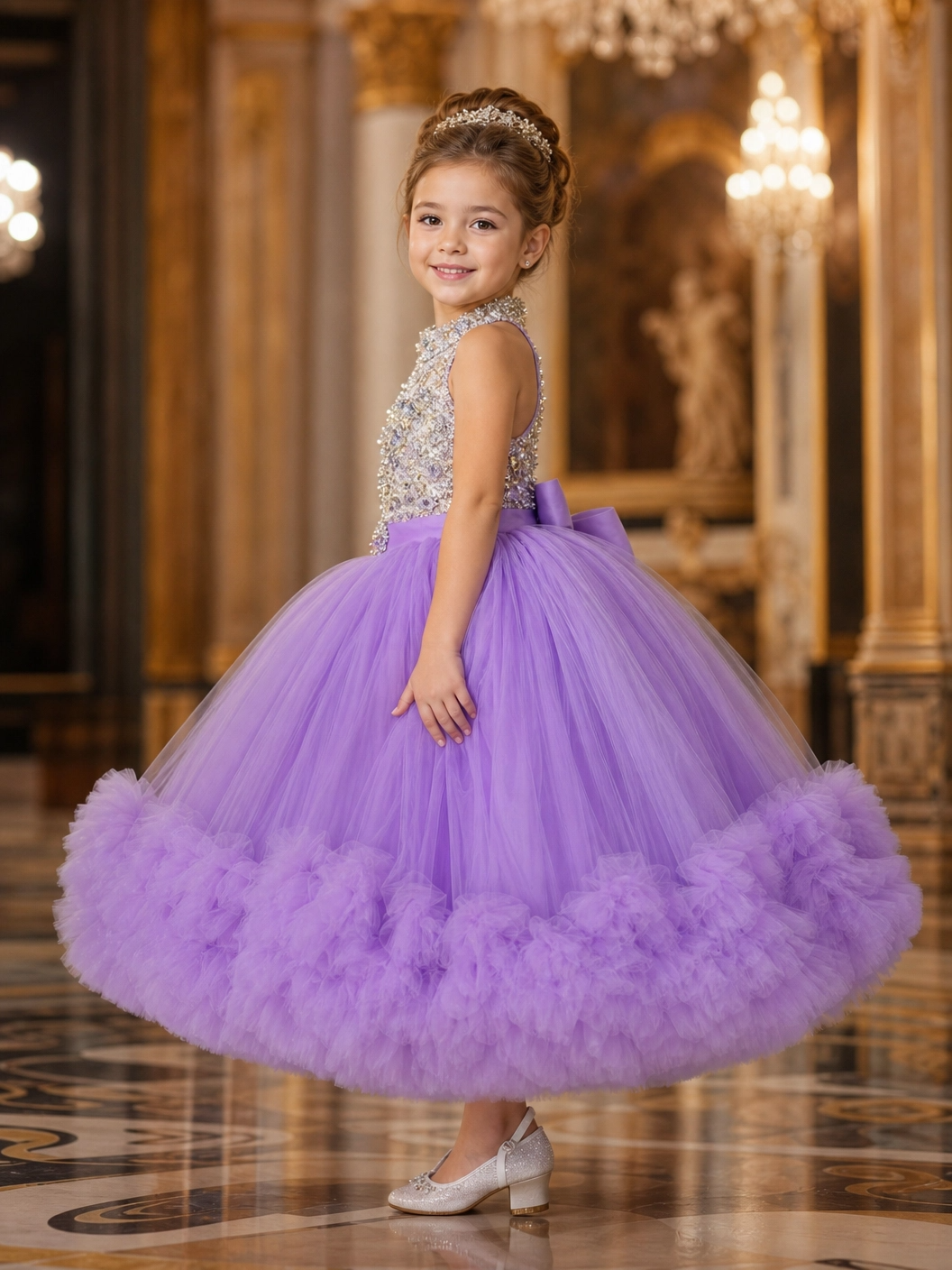 The "Enchanted Lilac" Crystal Gala Gown