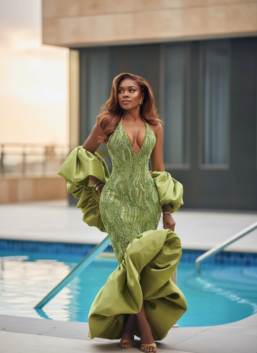 “Emerald Wave” Dress