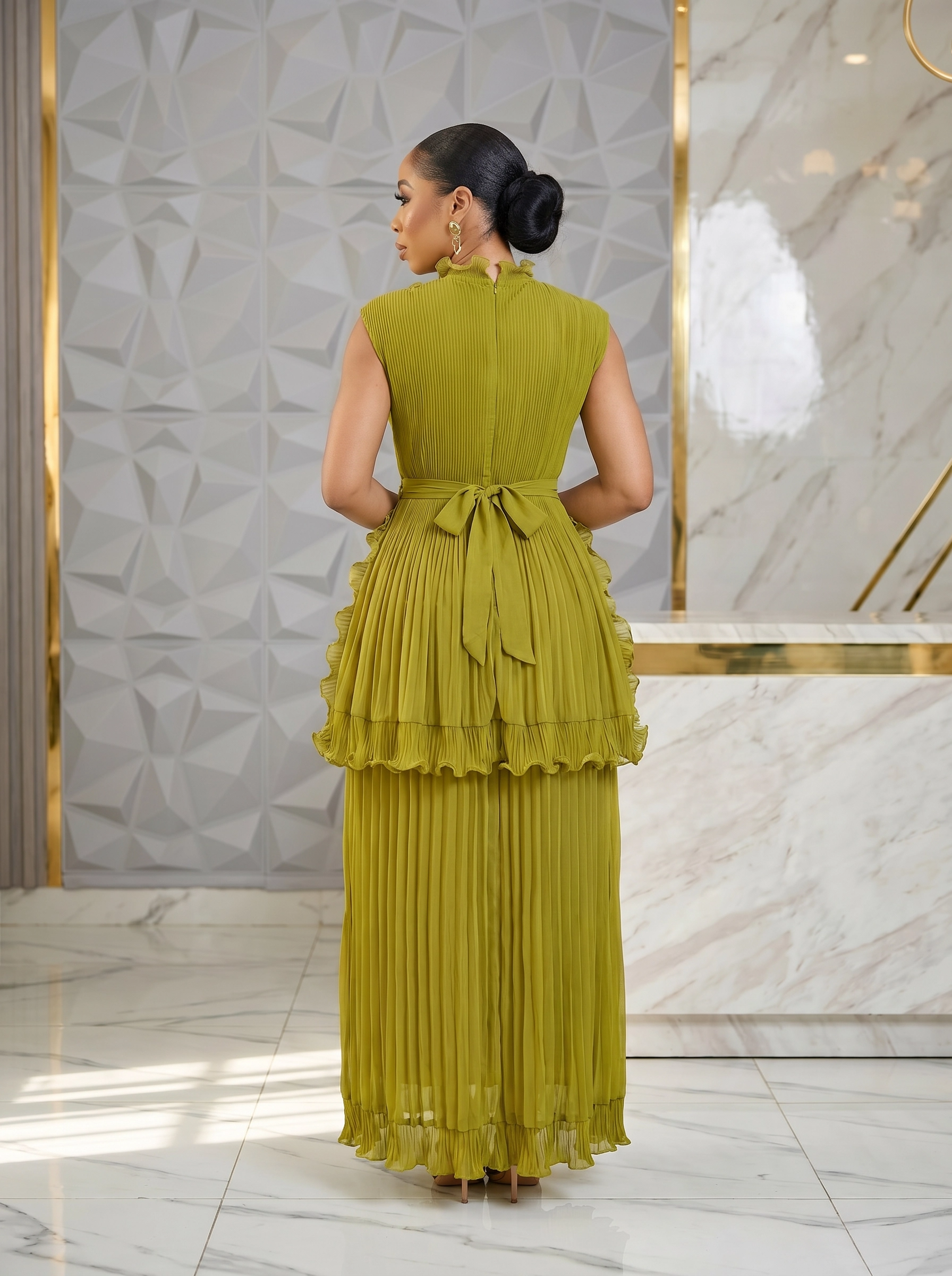 The "Seraphina" Tiered Pleated Maxi Dress