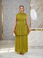 The "Seraphina" Tiered Pleated Maxi Dress