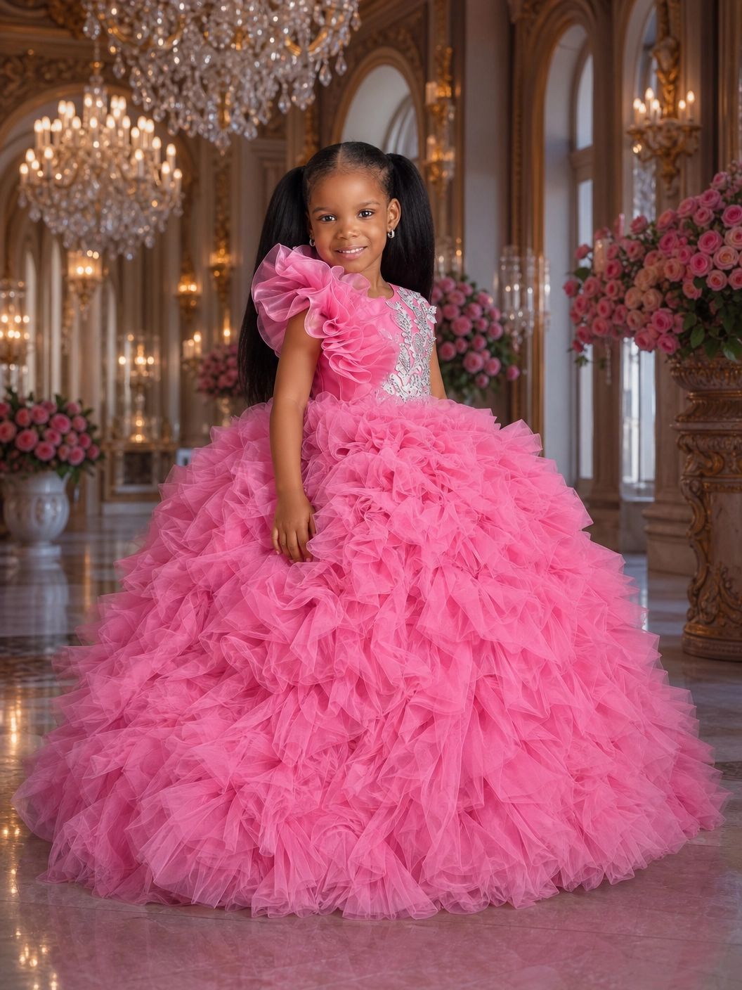 The "Fairytale Blossom" Royal Ruffled Ballgown
