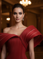Crimson Sculpture” Dress