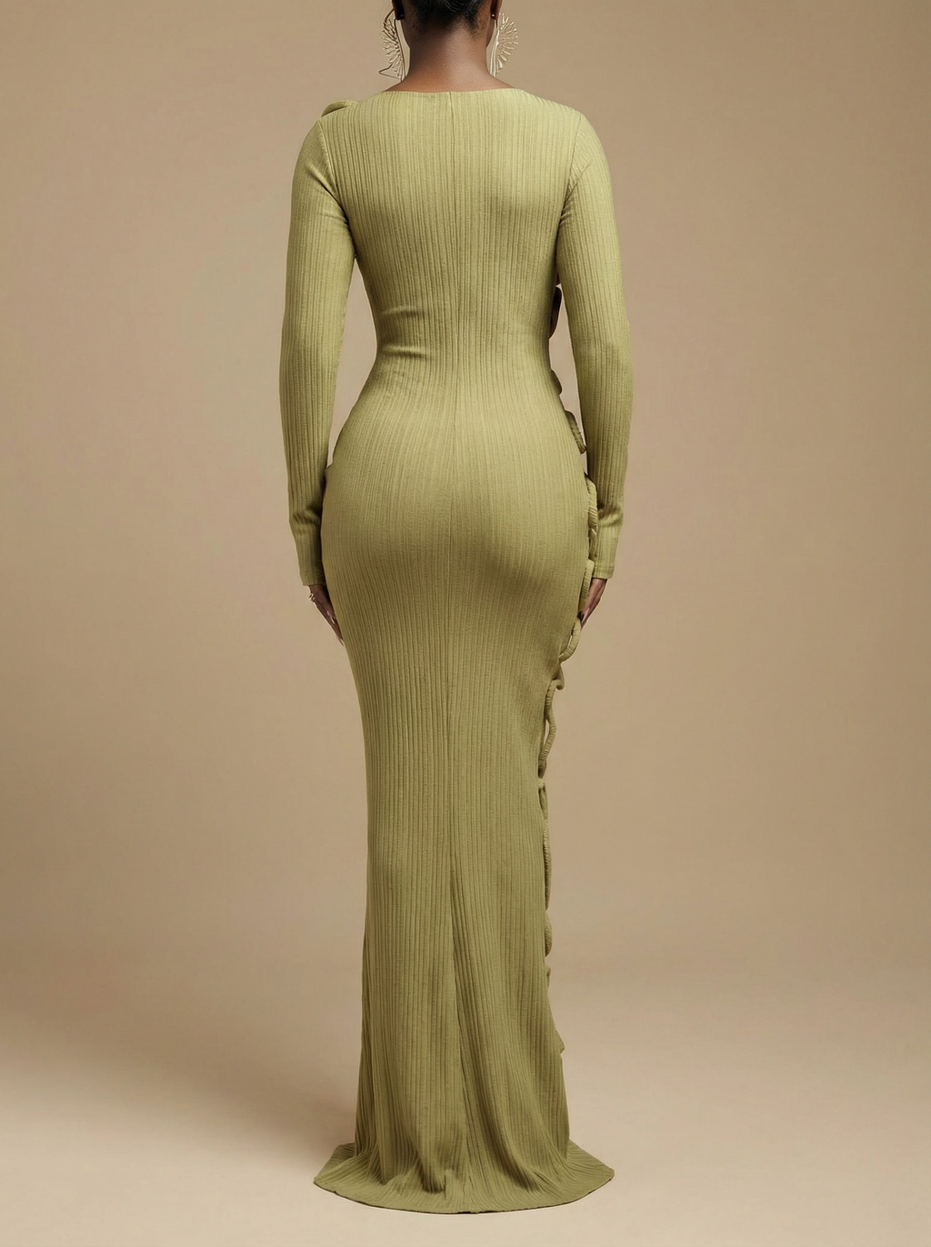 Olive Organica: 3D Corded Rib-Knit Maxi Dress