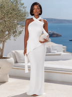 The "Mediterranean Muse" Halter Maxi Dress