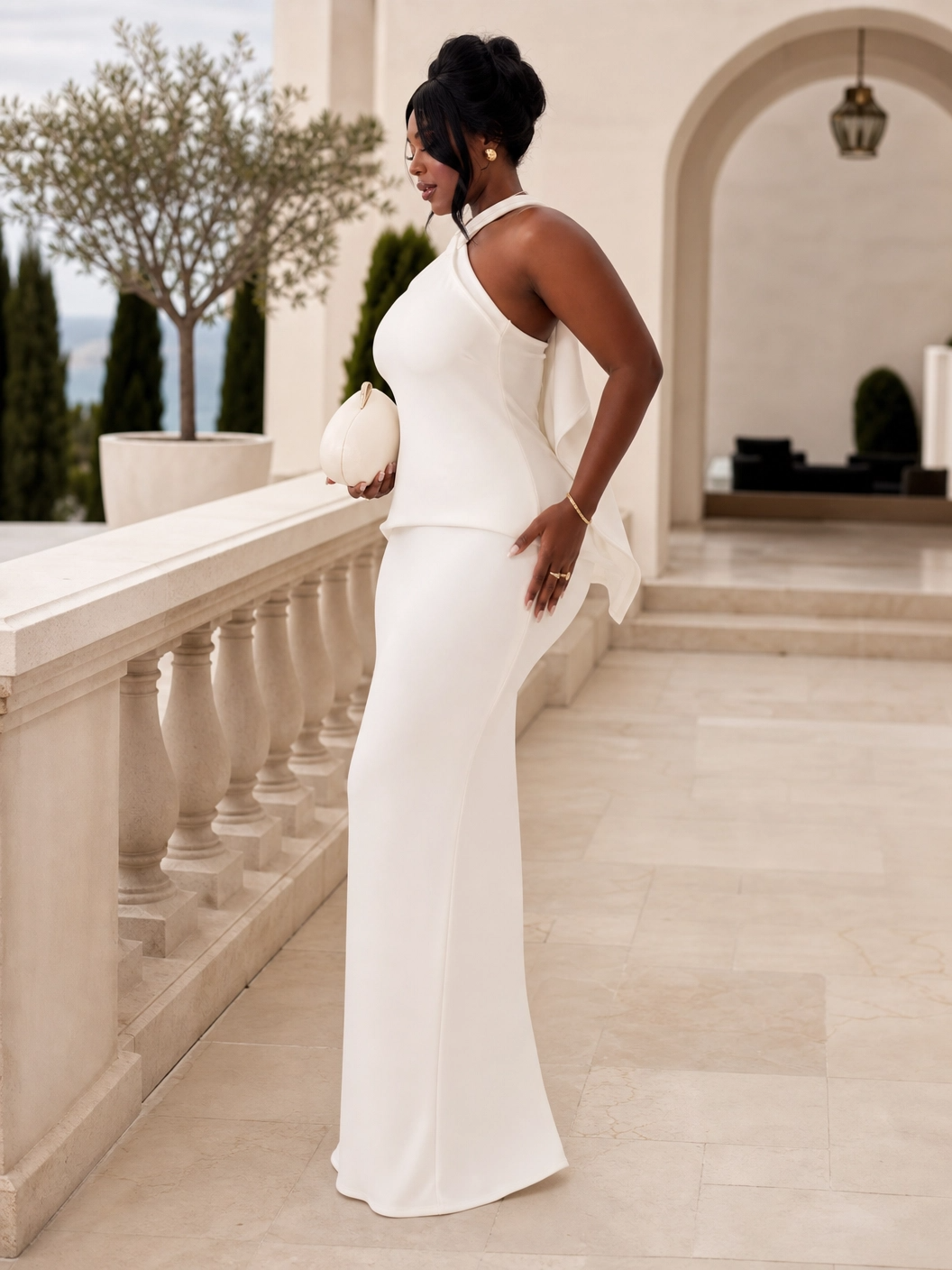 The "Mediterranean Muse" Halter Maxi Dress
